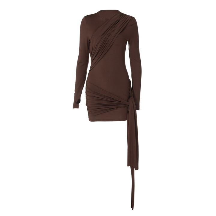 Dame wrap dress with sophisticated draping and long sleeves Mirla-Eva Jonsson