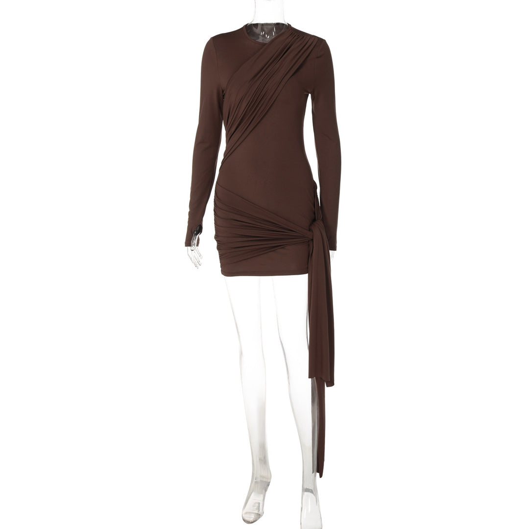Dame wrap dress with sophisticated draping and long sleeves Mirla-Eva Jonsson