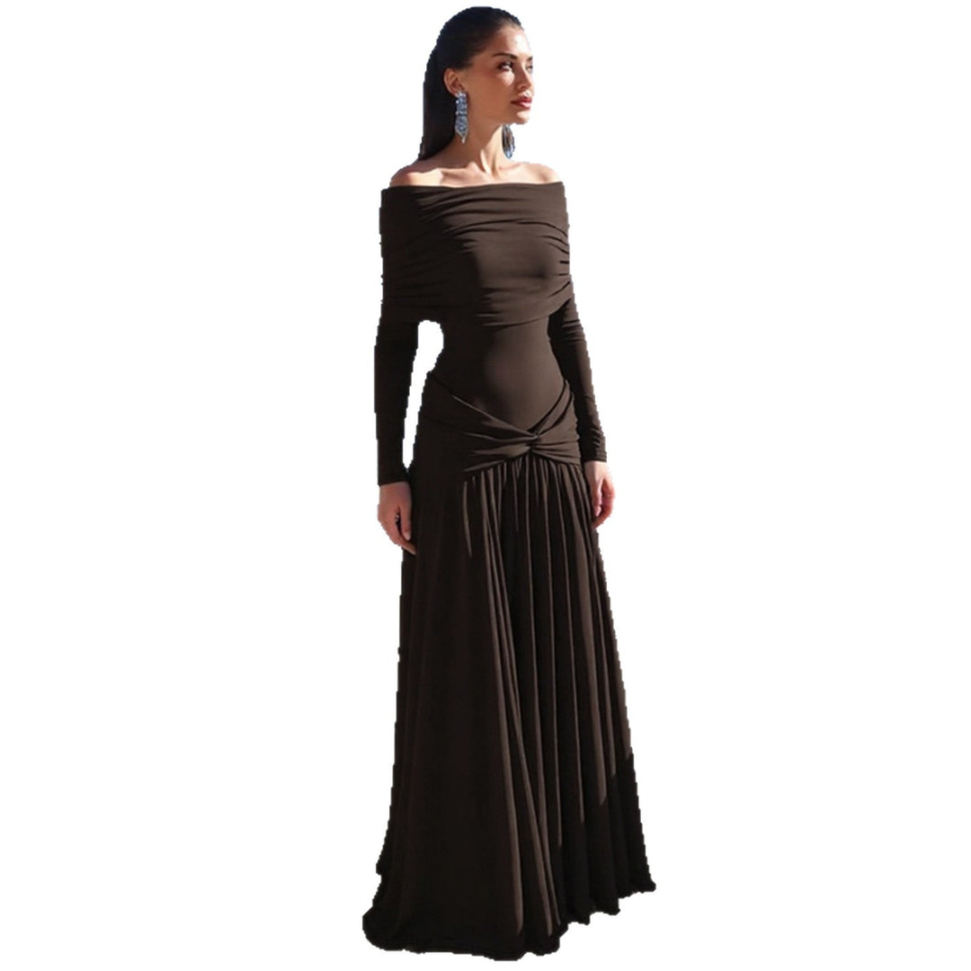 Dame wrap dress with voluminous ruffle hem and elegant off-shoulder design Mirla-Eva Jonsson
