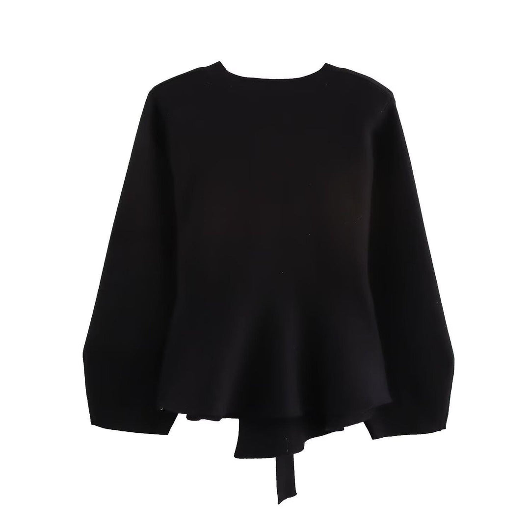 Dame wrap jacket with elegant waistline and arc motif Mirla-Eva Jonsson