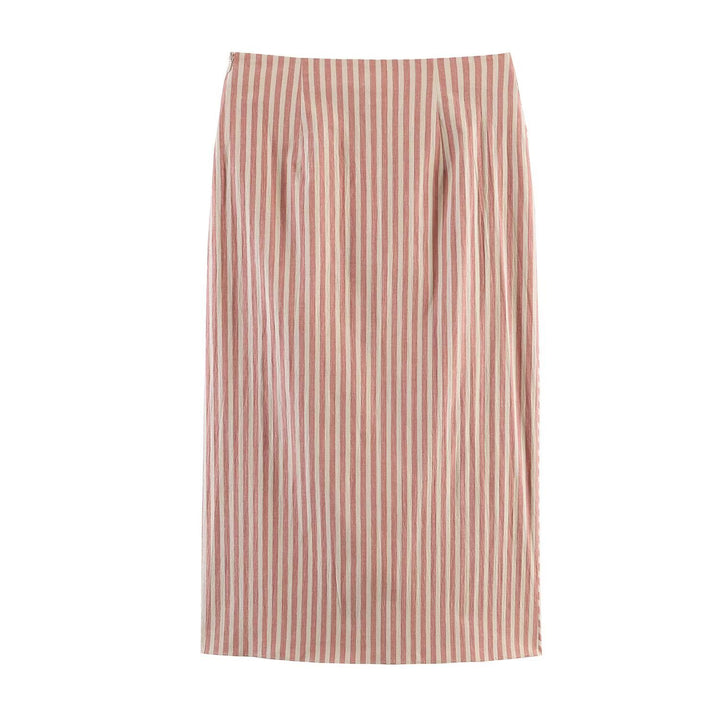 Dame wrap skirt with diagonal stripe pattern and elegant draping Mirla-Eva Jonsson