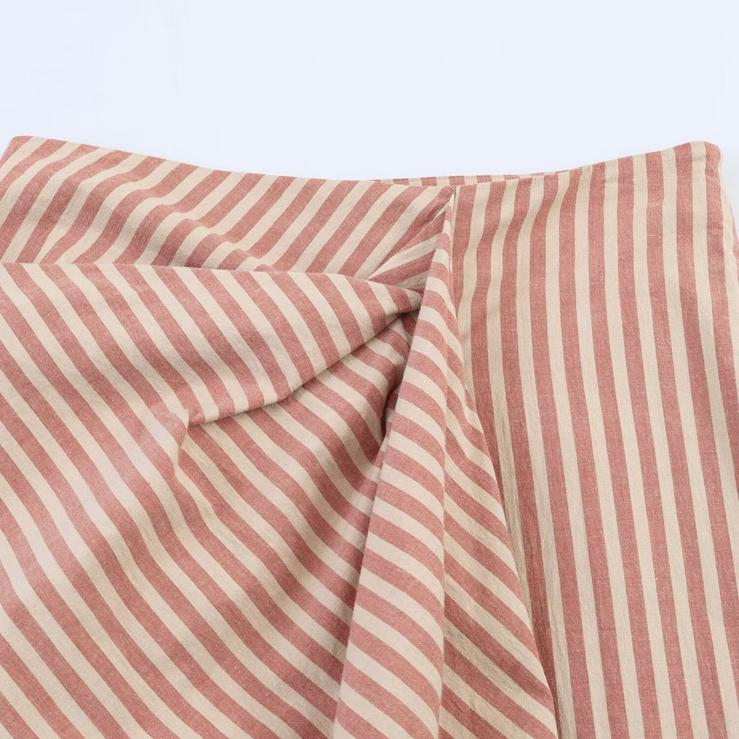 Dame wrap skirt with diagonal stripe pattern and elegant draping Mirla-Eva Jonsson