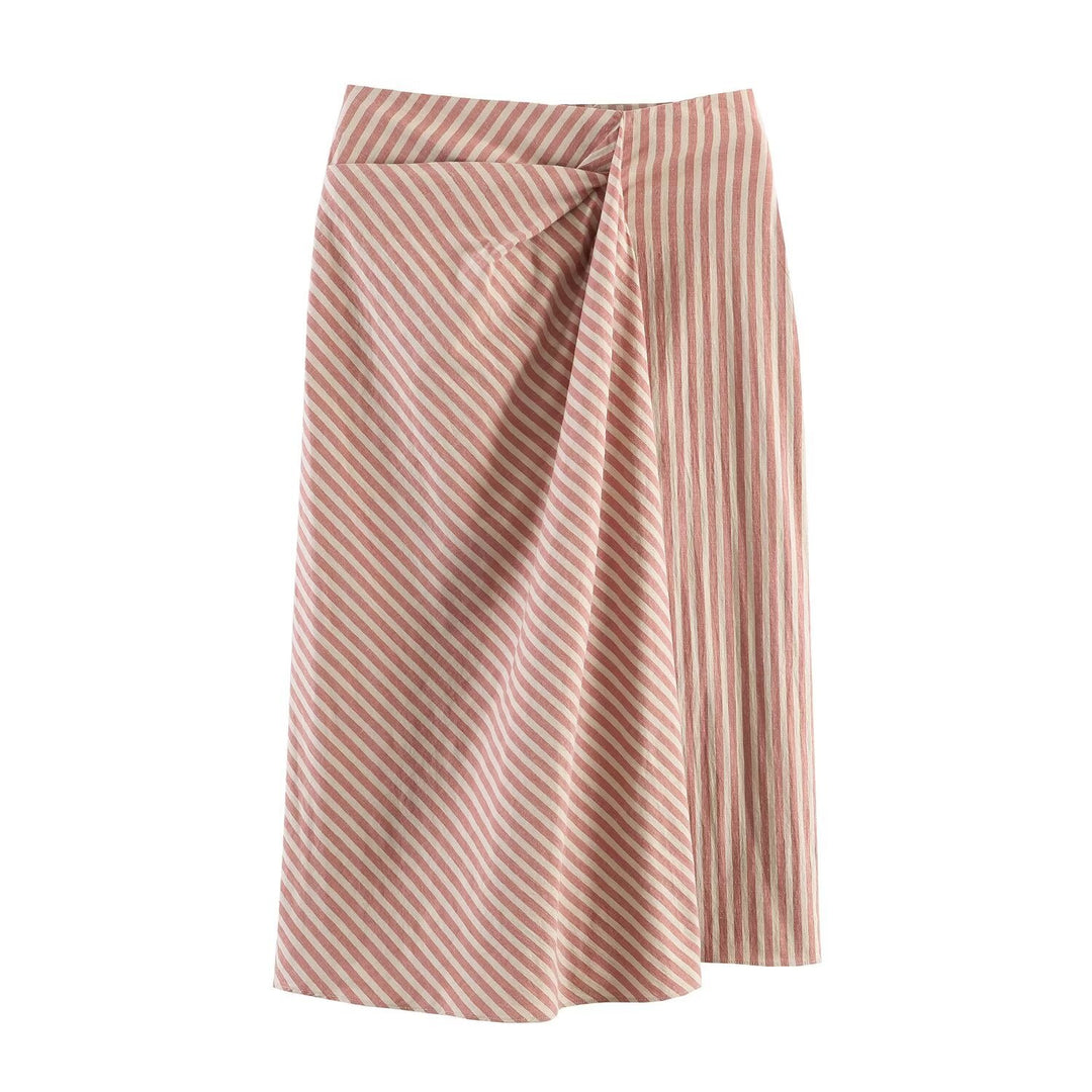 Dame wrap skirt with diagonal stripe pattern and elegant draping Mirla-Eva Jonsson
