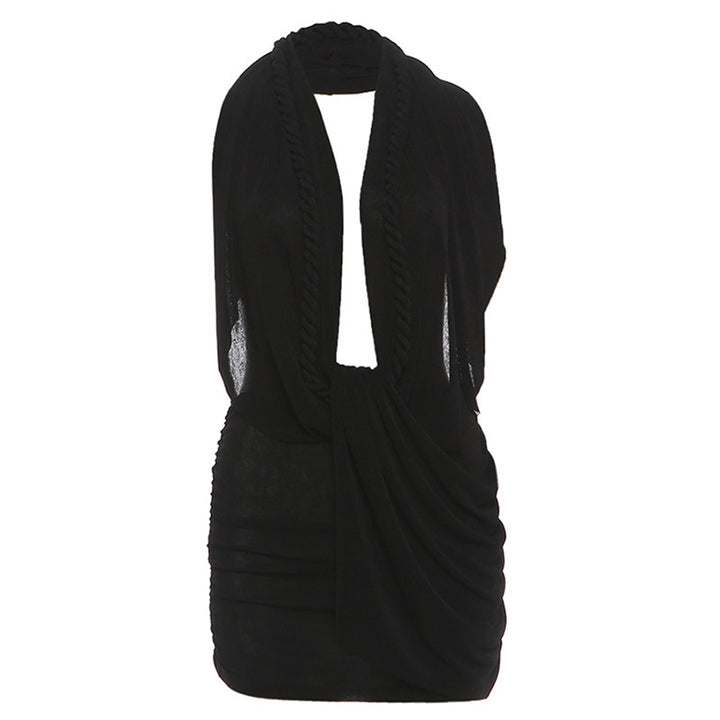 Dame wrap top med raffinerad design och djup V-ringning Mirla-Eva Jonsson