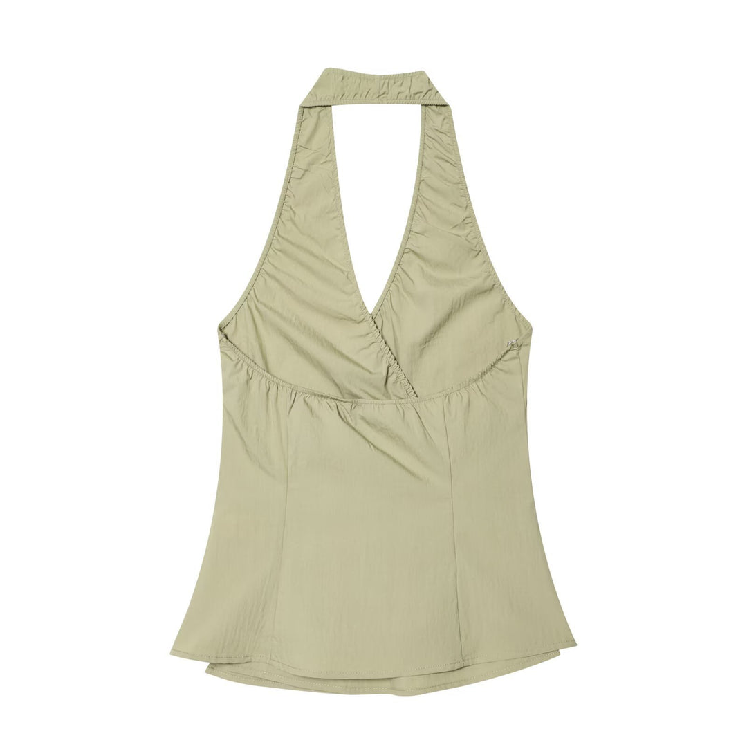 Dame wrap top med raffinerad halterneck och lös passform Mirla-Eva Jonsson