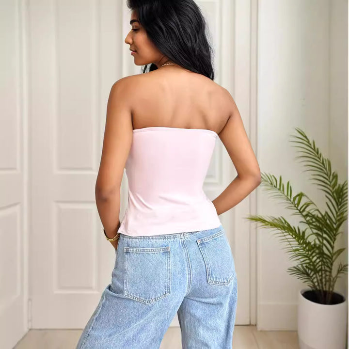 Dame wrap top med raffinerad volangdesign Mirla-Eva Jonsson
