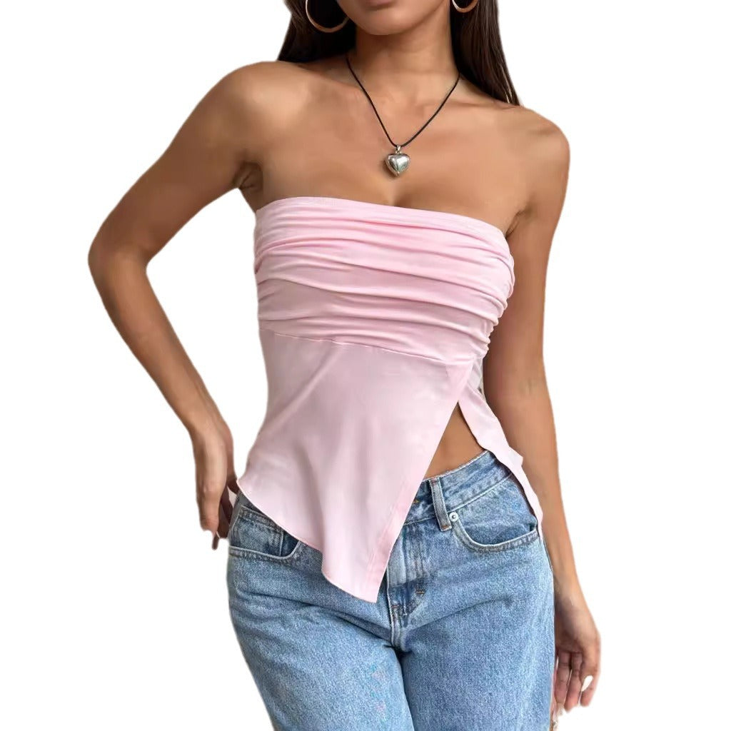 Dame wrap top med raffinerad volangdesign Mirla-Eva Jonsson