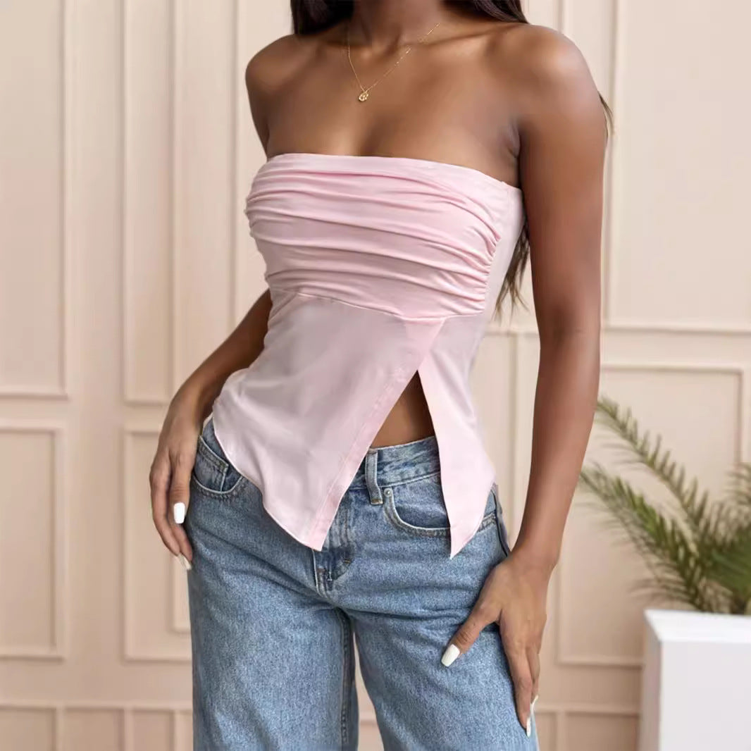 Dame wrap top med raffinerad volangdesign Mirla-Eva Jonsson