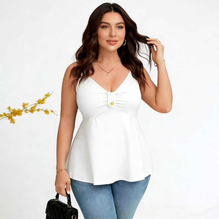 Dame wrap top with decorative button and delicate straps Mirla-Eva Jonsson