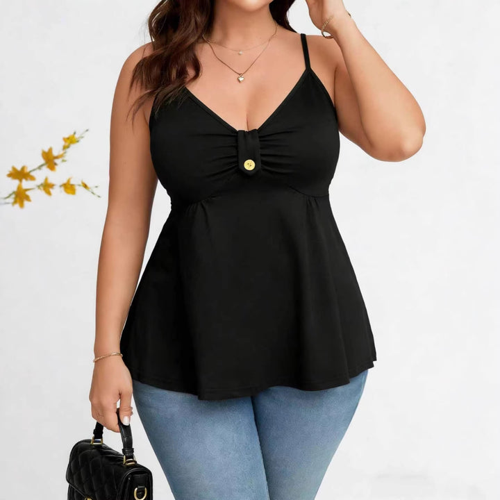 Dame wrap top with decorative button and delicate straps Mirla-Eva Jonsson