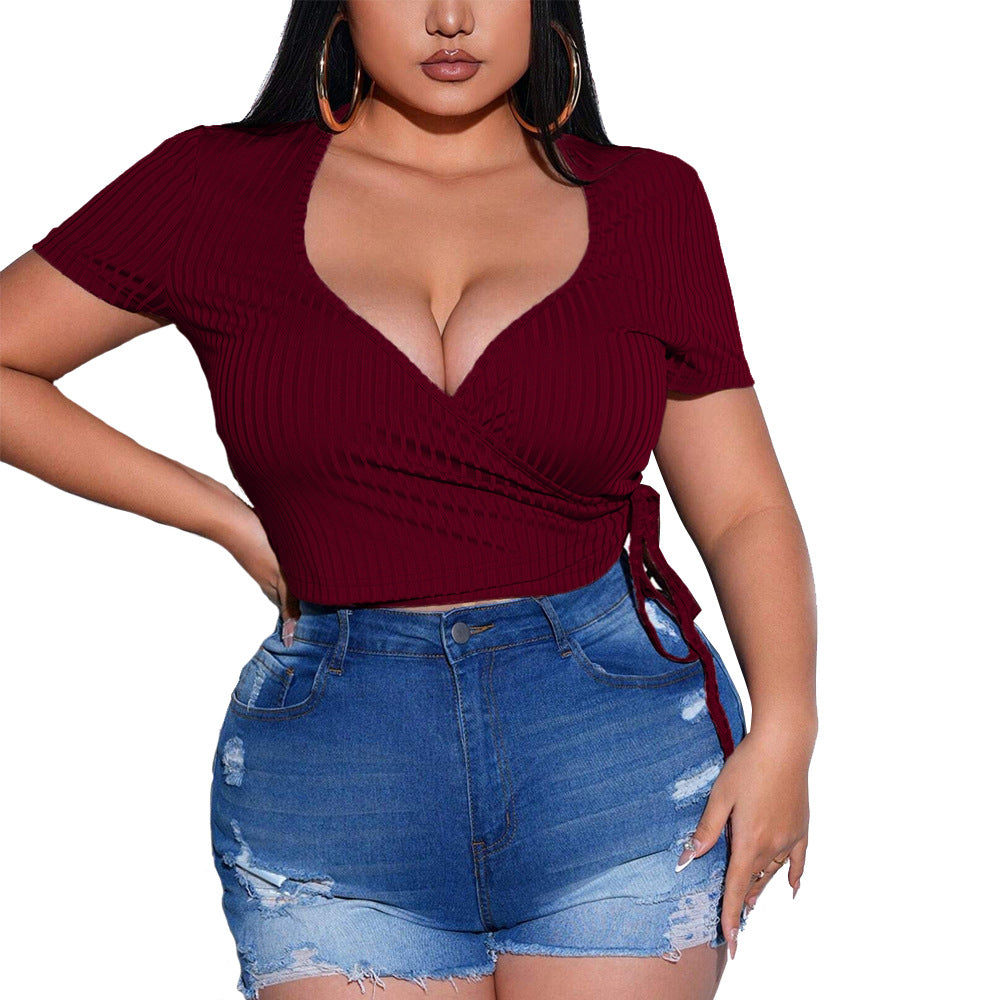 Dame wrap top with deep V-neck and tailored fit Mirla-Eva Jonsson