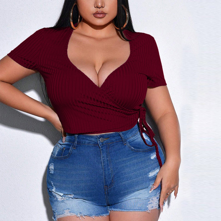 Dame wrap top with deep V-neck and tailored fit Mirla-Eva Jonsson