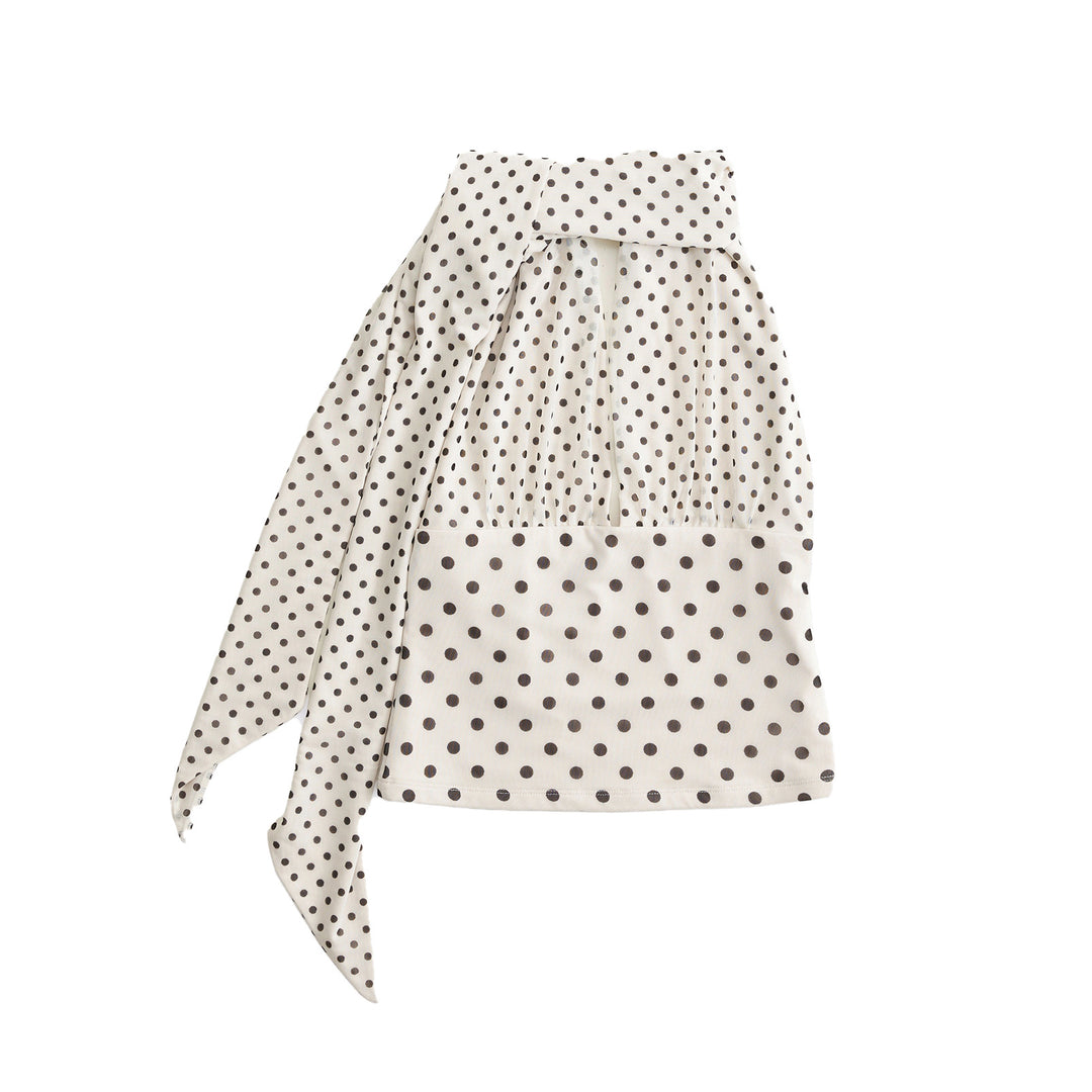Dame wrap top with stylish polka dot design and deep neckline Mirla-Eva Jonsson