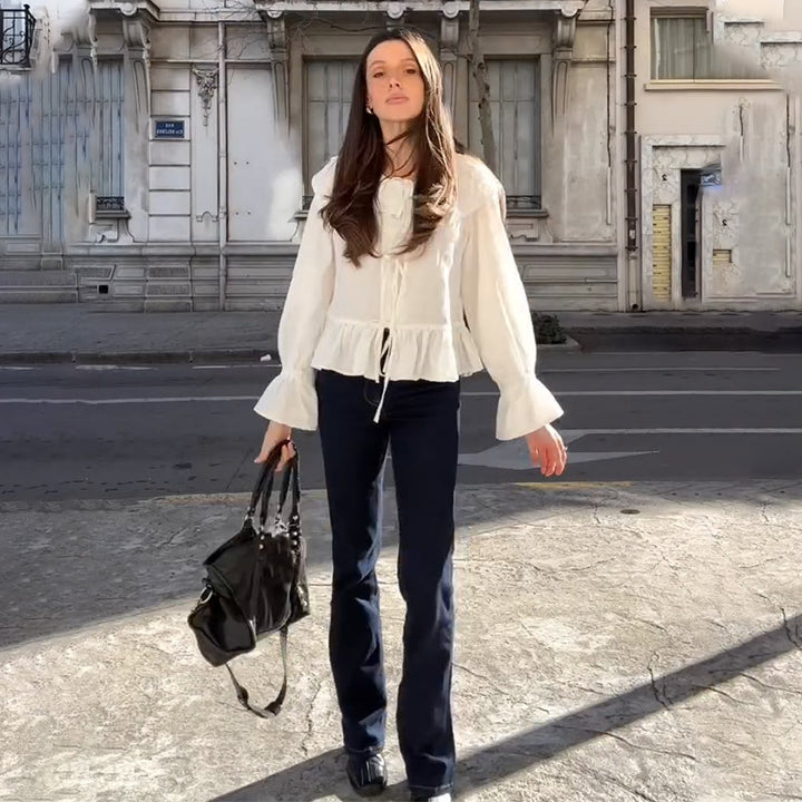 Dameblus med voluminösa ärmar och elastisk midja Eva Jonsson-Eva Jonsson