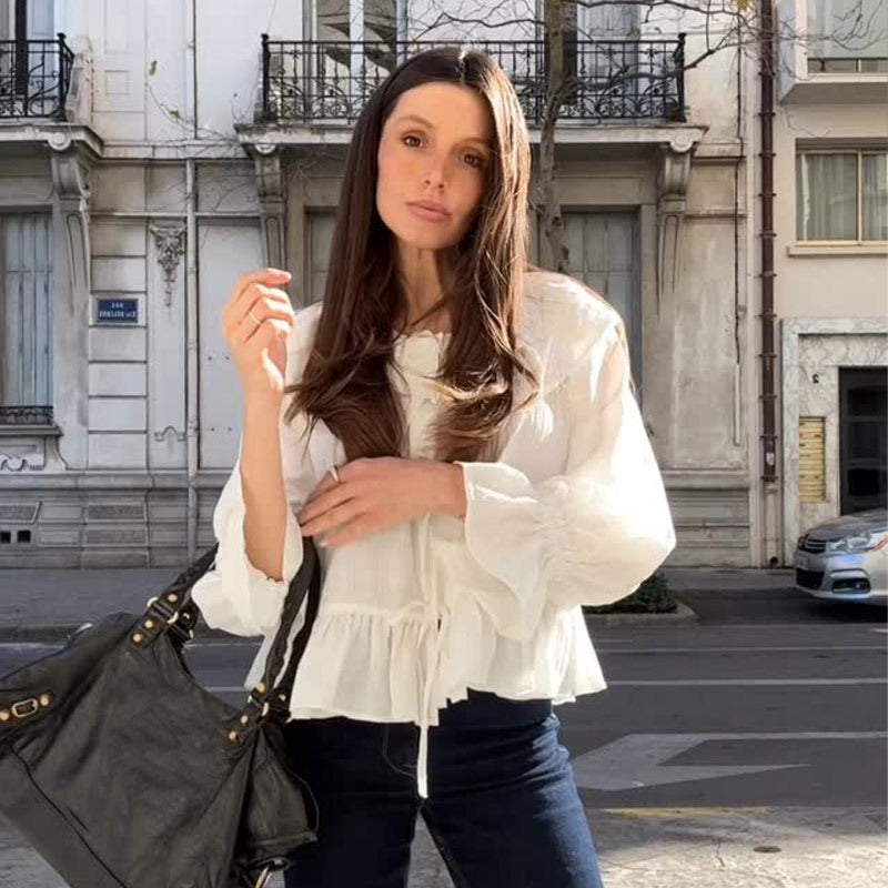 Dameblus med voluminösa ärmar och elastisk midja Eva Jonsson-Eva Jonsson