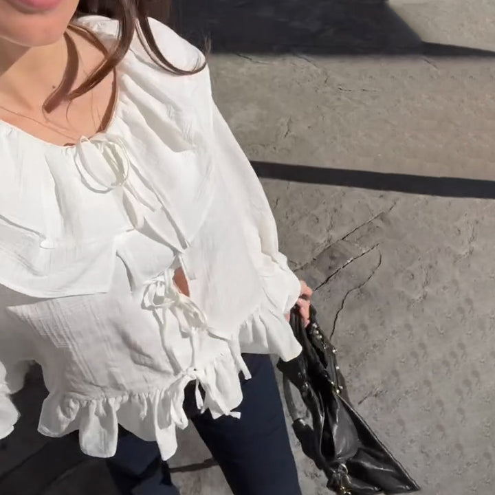 Dameblus med voluminösa ärmar och elastisk midja Eva Jonsson-Eva Jonsson