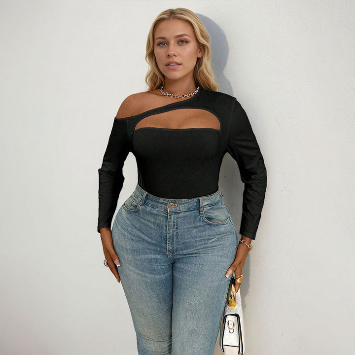 Damebody med asymmetrisk cut-out och långa ärmar Mirla-Eva Jonsson