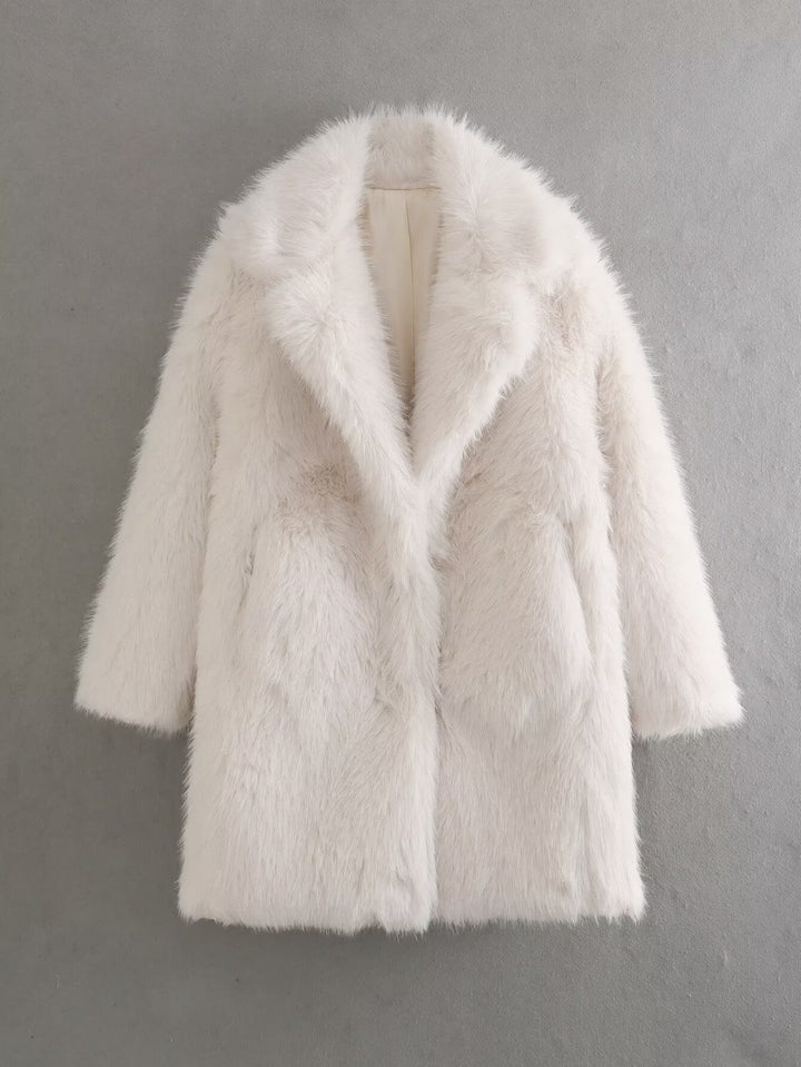 Damed Fleece-kappa med dubbel krage Mirla-Eva Jonsson