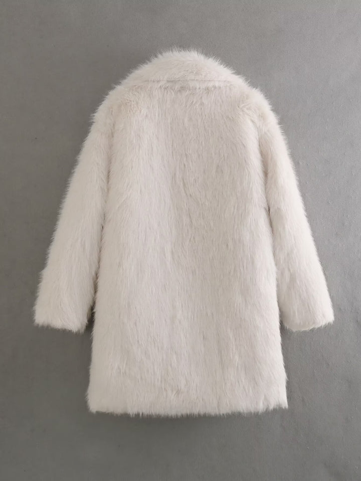 Damed Fleece-kappa med dubbel krage Mirla-Eva Jonsson