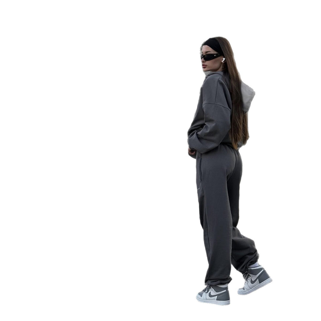 Damed casual lounge set med vida byxor och sportjacka Mirla-Eva Jonsson