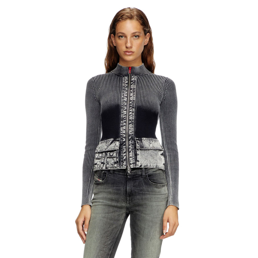 Dameko Strickjacka med integrerade jeans-element Mirla-Eva Jonsson
