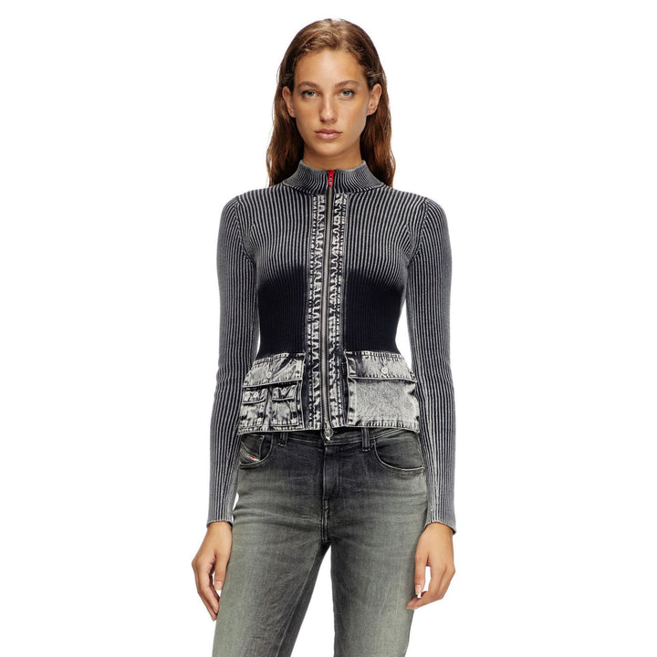Dameko Strickjacka med integrerade jeans-element Mirla-Eva Jonsson
