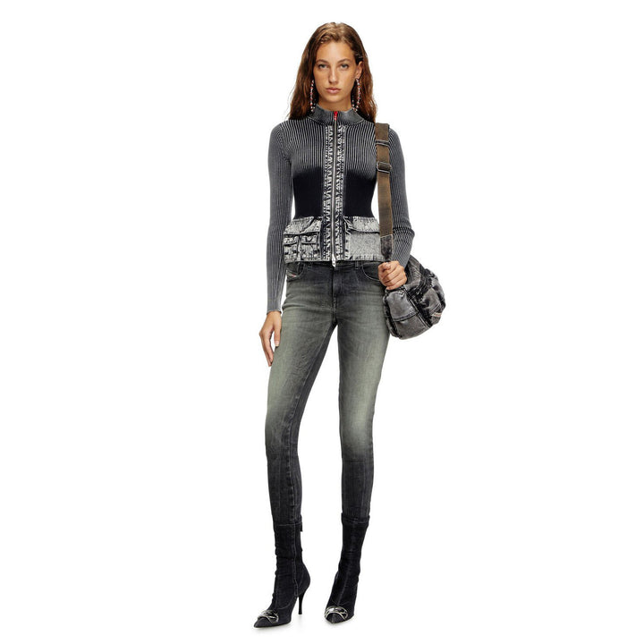 Dameko Strickjacka med integrerade jeans-element Mirla-Eva Jonsson