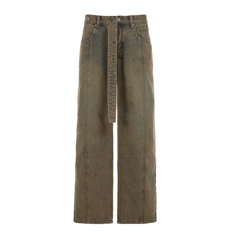 Damen Baggy Jeans med höelastisk midja och praktiska bälteshällor Mirla-Eva Jonsson