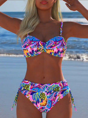 Damen Balconette Bikini mit floralem Design und verstellbaren Trägern Mirla-Eva Jonsson