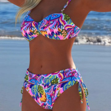 Damen Balconette Bikini mit floralem Design und verstellbaren Trägern Mirla-Eva Jonsson