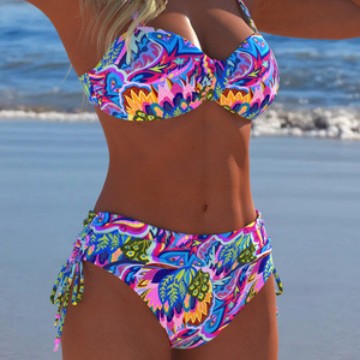 Damen Balconette Bikini mit floralem Design und verstellbaren Trägern Mirla-Eva Jonsson