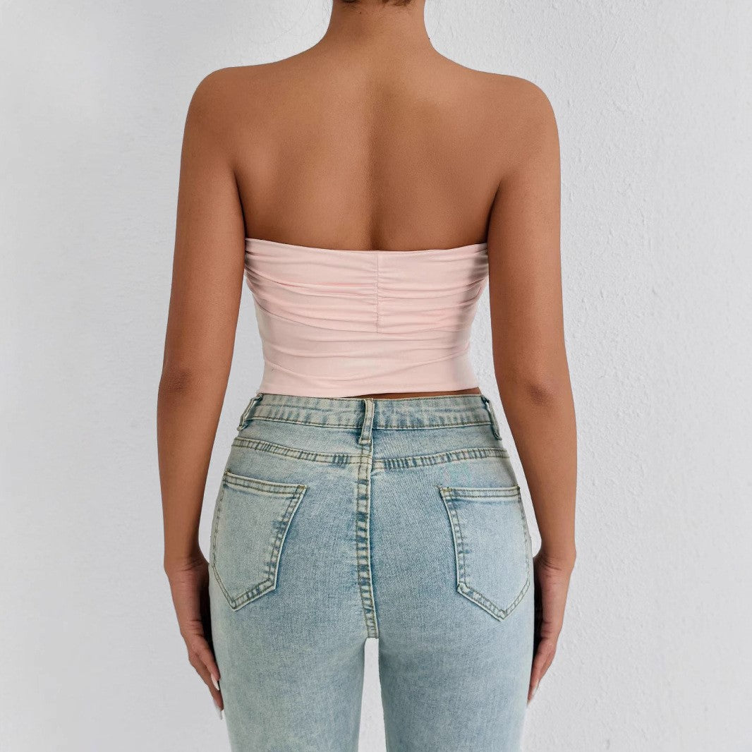 Damen Bandeau Crop-Top med knutdesign Mirla-Eva Jonsson