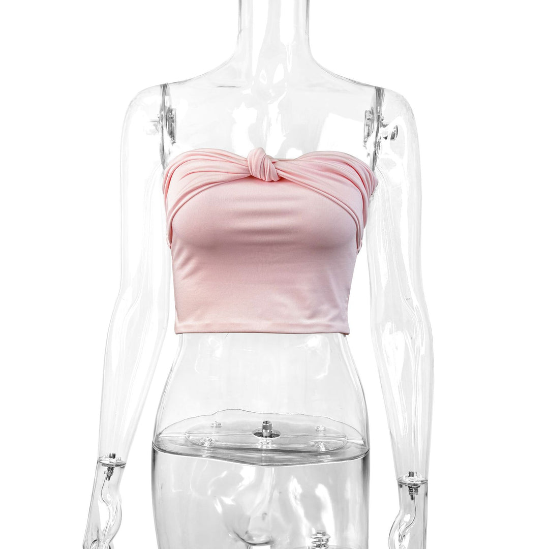 Damen Bandeau Crop-Top med knutdesign Mirla-Eva Jonsson