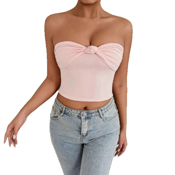 Damen Bandeau Crop-Top med knutdesign Mirla-Eva Jonsson