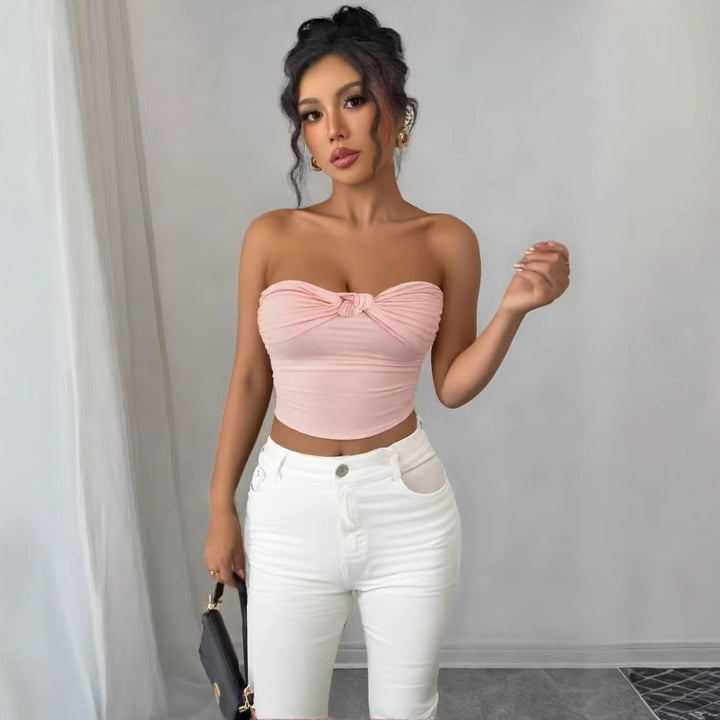 Damen Bandeau Crop-Top med knutdesign Mirla-Eva Jonsson