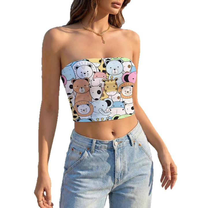 Damen Bandeau-top med kreativ marmor-design Mirla-Eva Jonsson