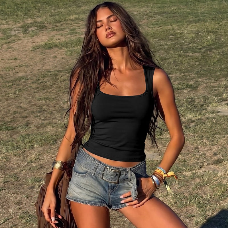 Damen Basic Tanktop med högkvalitativ stretchy Mirla-Eva Jonsson