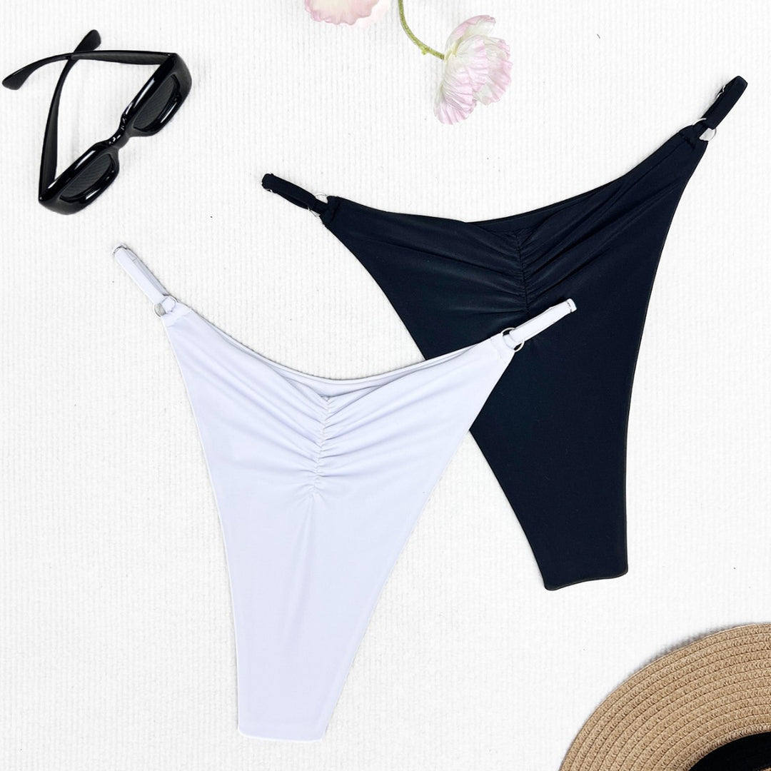 Damen Bikini-Högar med raffinerade rynkelement och hög benöppning Mirla-Eva Jonsson