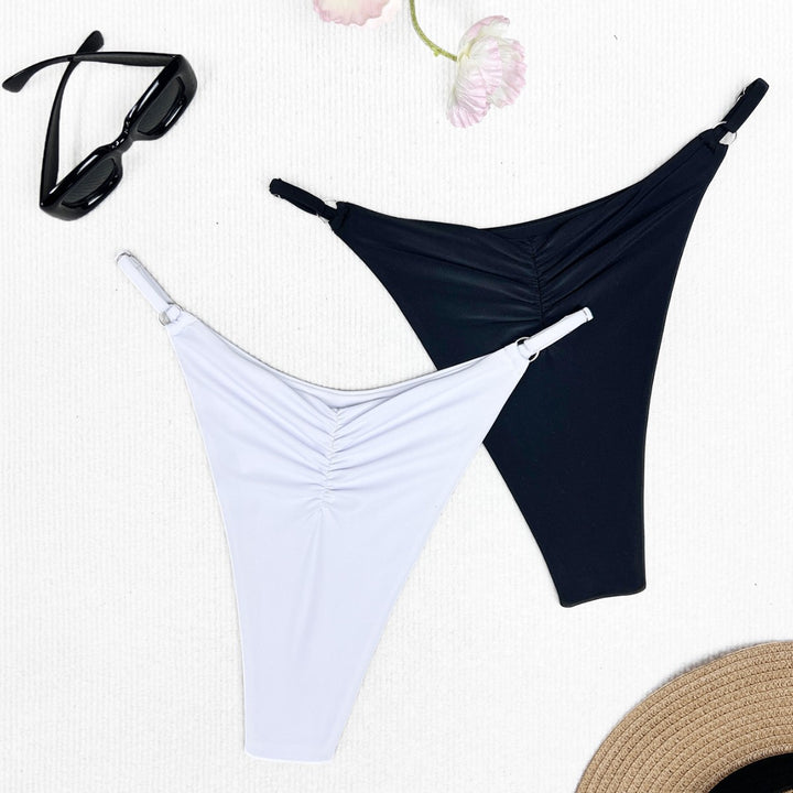 Damen Bikini-Högar med raffinerade rynkelement och hög benöppning Mirla-Eva Jonsson