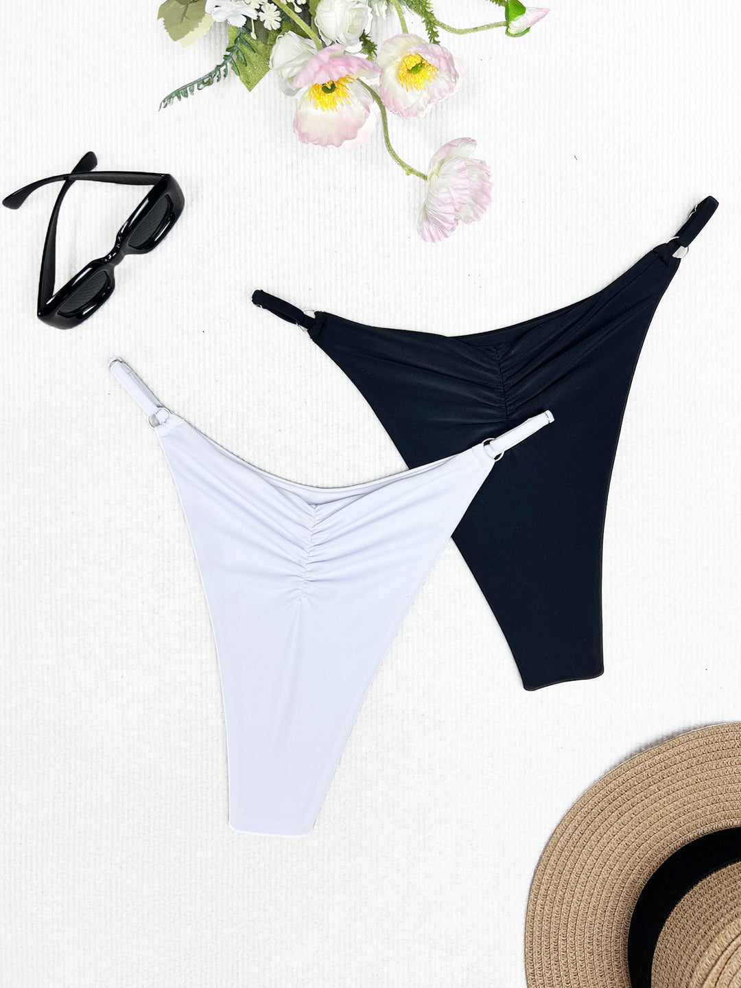 Damen Bikini-Högar med raffinerade rynkelement och hög benöppning Mirla-Eva Jonsson