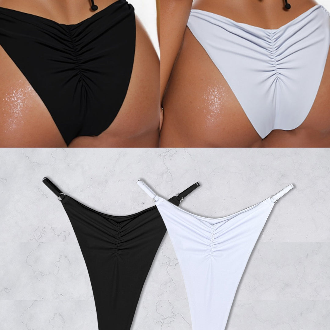 Damen Bikini-Högar med raffinerade rynkelement och hög benöppning Mirla-Eva Jonsson