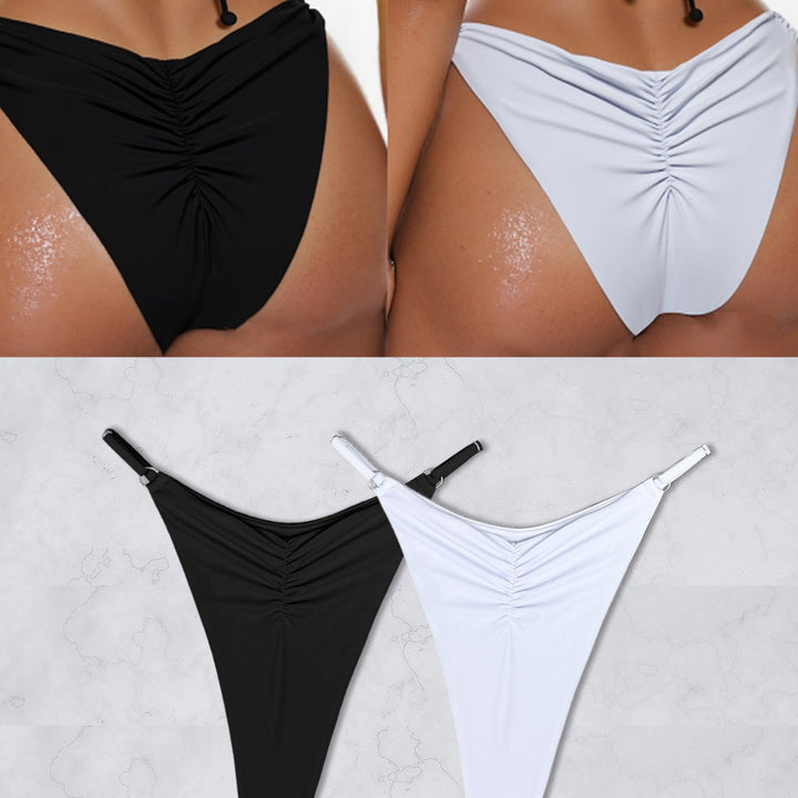 Damen Bikini-Högar med raffinerade rynkelement och hög benöppning Mirla-Eva Jonsson