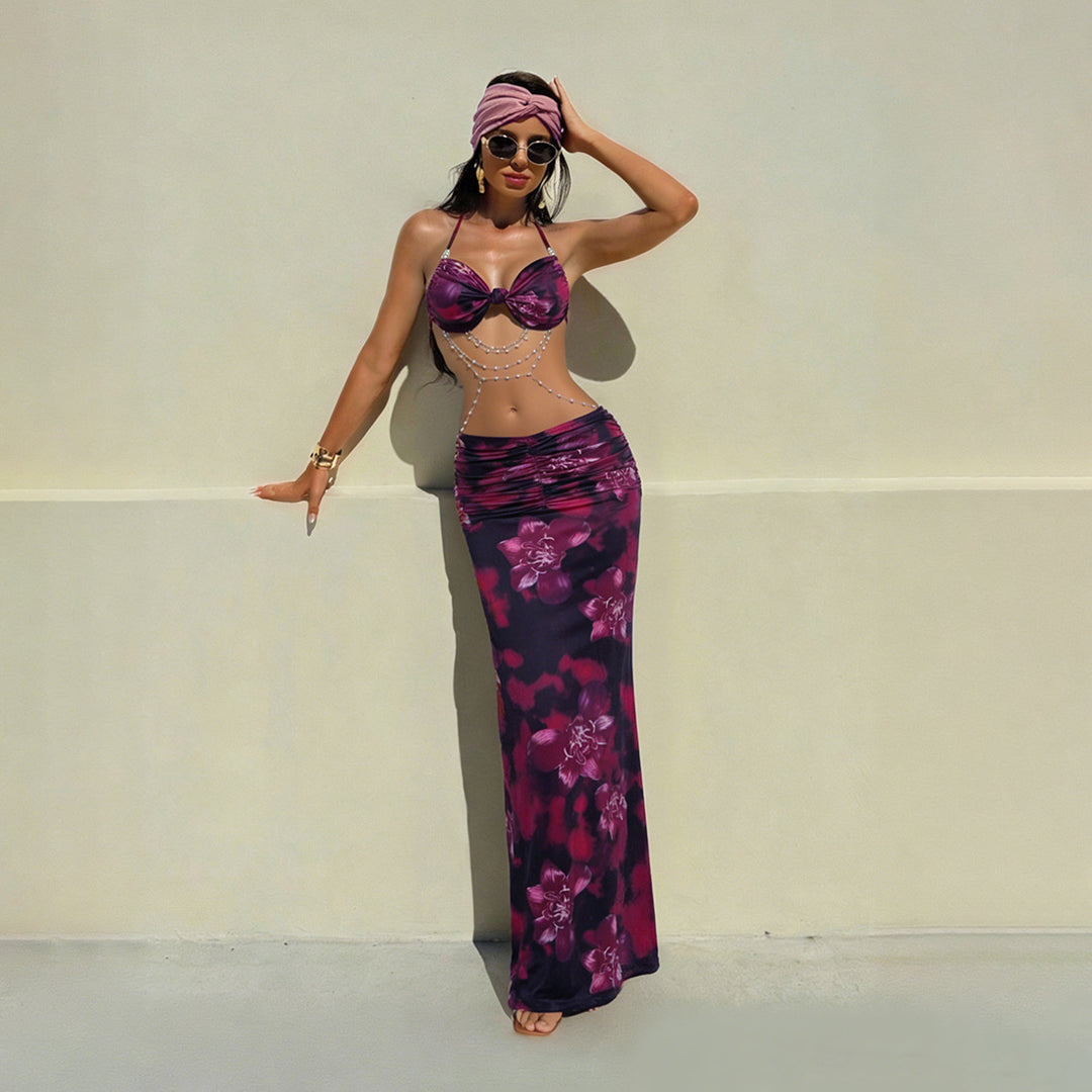Damen Bikini Set med elegant vikdesign och blommönster Mirla-Eva Jonsson