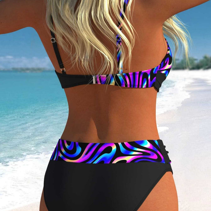 Damen Bikini Set med modernt vikdesign och livligt mönster Mirla-Eva Jonsson
