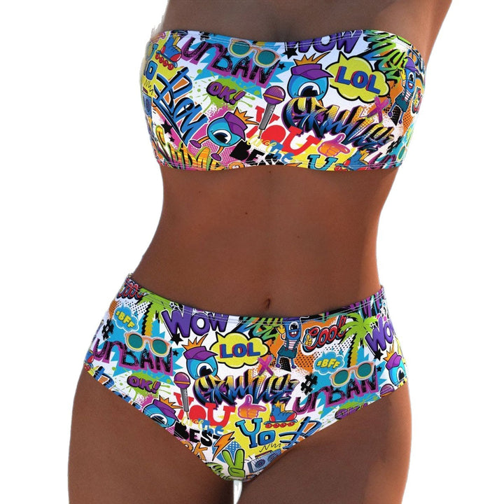 Damen Bikini Set med modernt vikdesign och livligt mönster Mirla-Eva Jonsson
