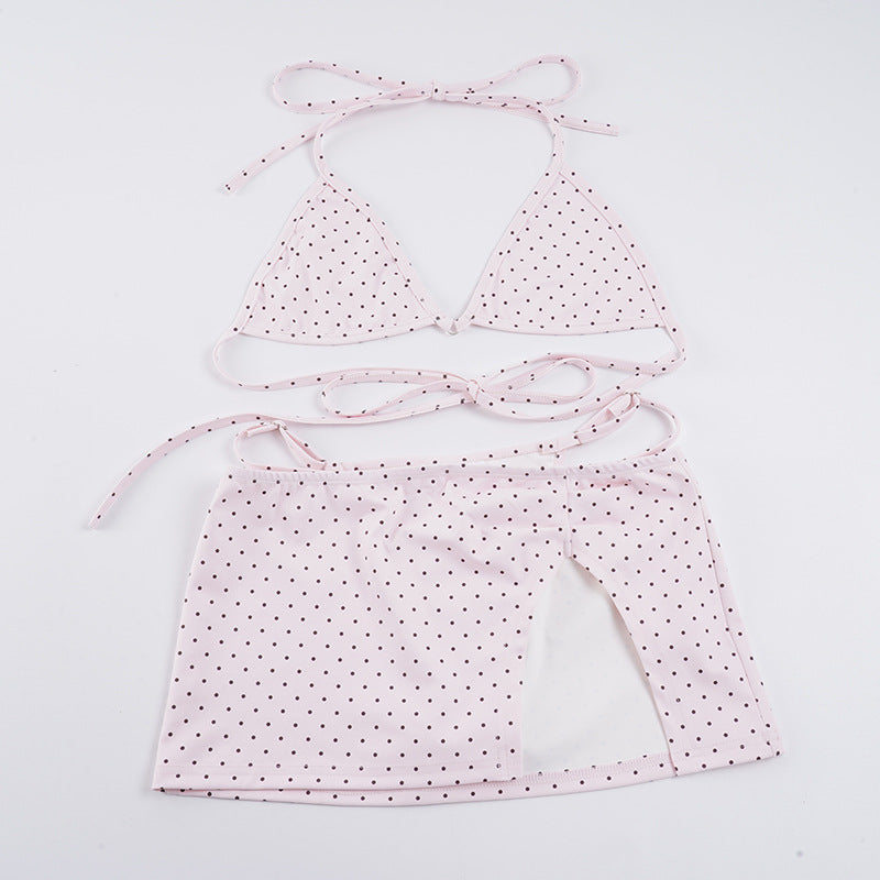 Damen Bikini-Set mit verstellbaren Trägern und zarten Punkten Mirla-Eva Jonsson