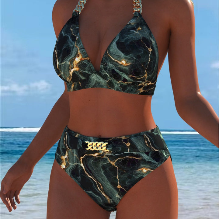 Damen Bikini med lyxigt marmor mönster och eleganta detaljer Mirla-Eva Jonsson