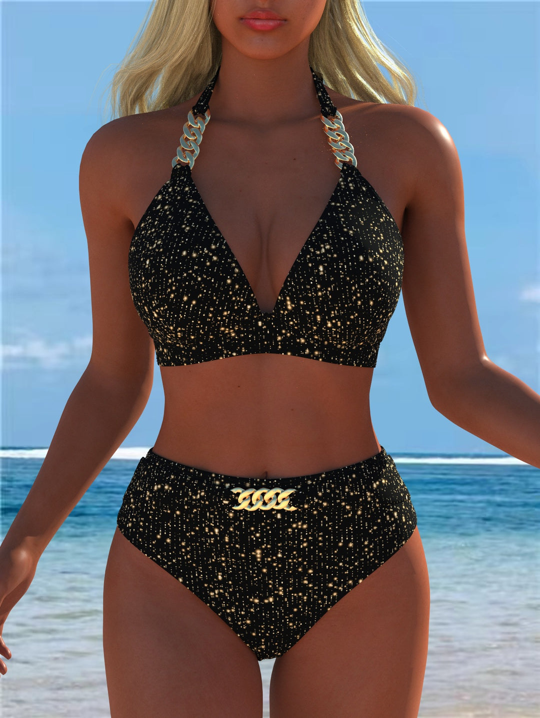 Damen Bikini med lyxigt marmor mönster och eleganta detaljer Mirla-Eva Jonsson