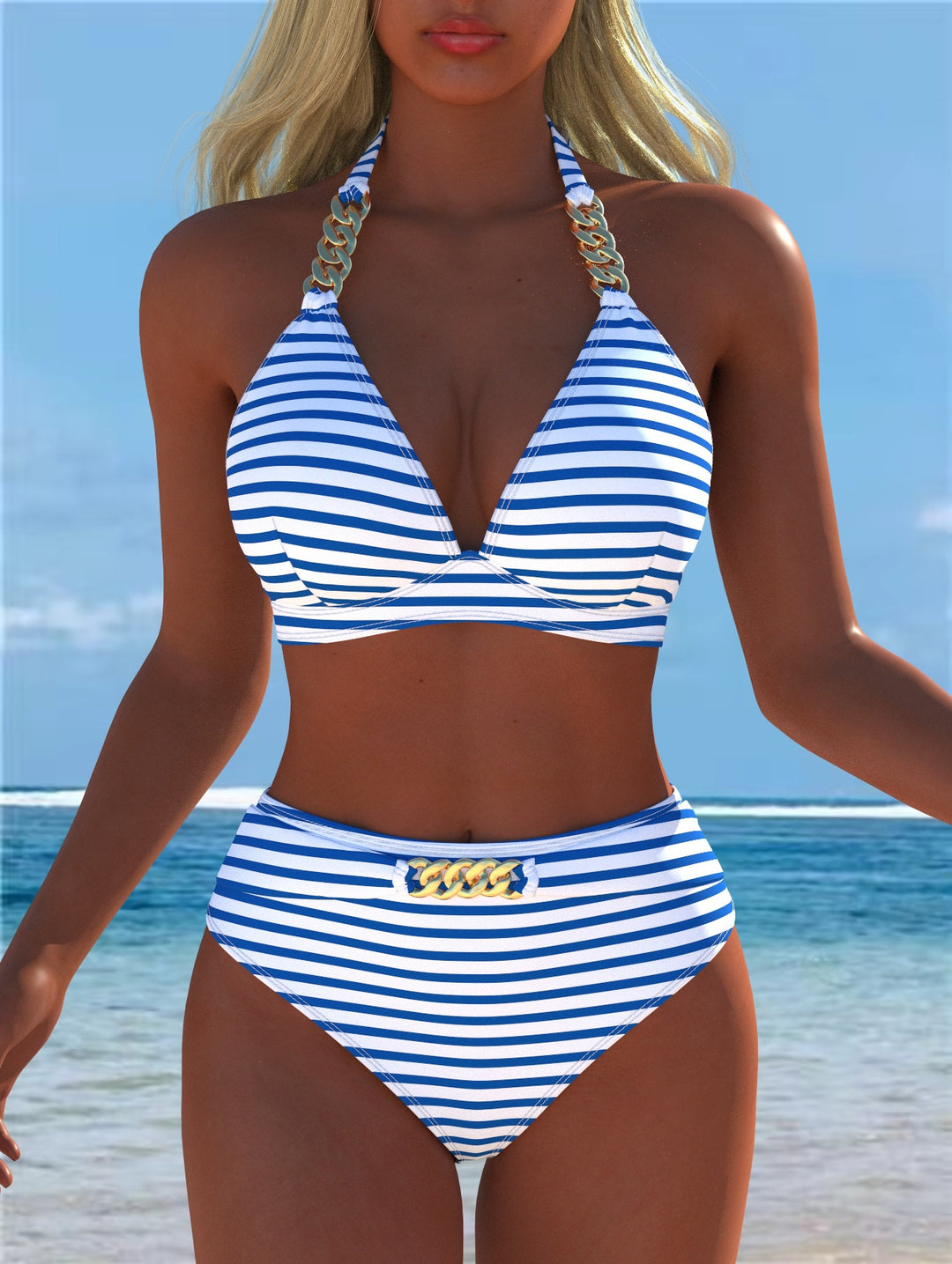 Damen Bikini med lyxigt marmor mönster och eleganta detaljer Mirla-Eva Jonsson