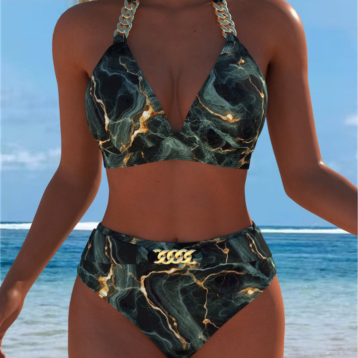 Damen Bikini med lyxigt marmor mönster och eleganta detaljer Mirla-Eva Jonsson
